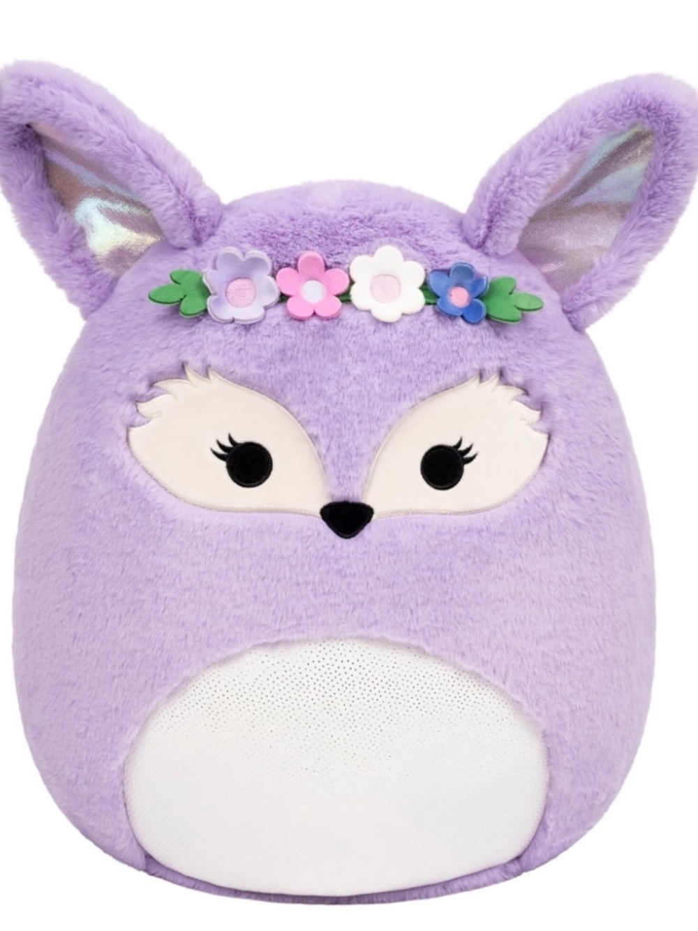 Squishmallows Lavender Fox Plush with Flower Headband